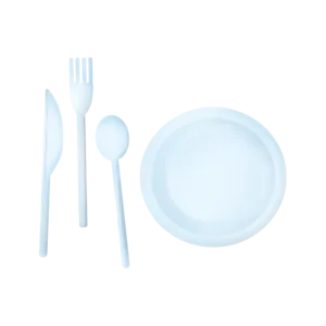 Assiettes et couverts jetables
