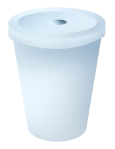 Gobelets boisson en plastique, dont couvercles